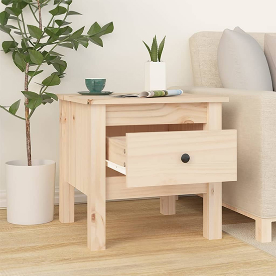 Aeneas Solid Pinewood Side Table With 1 Drawer In Natural_2
