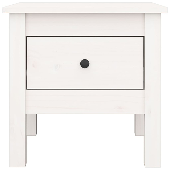 Aeneas Solid Pinewood Side Table With 1 Drawer In White