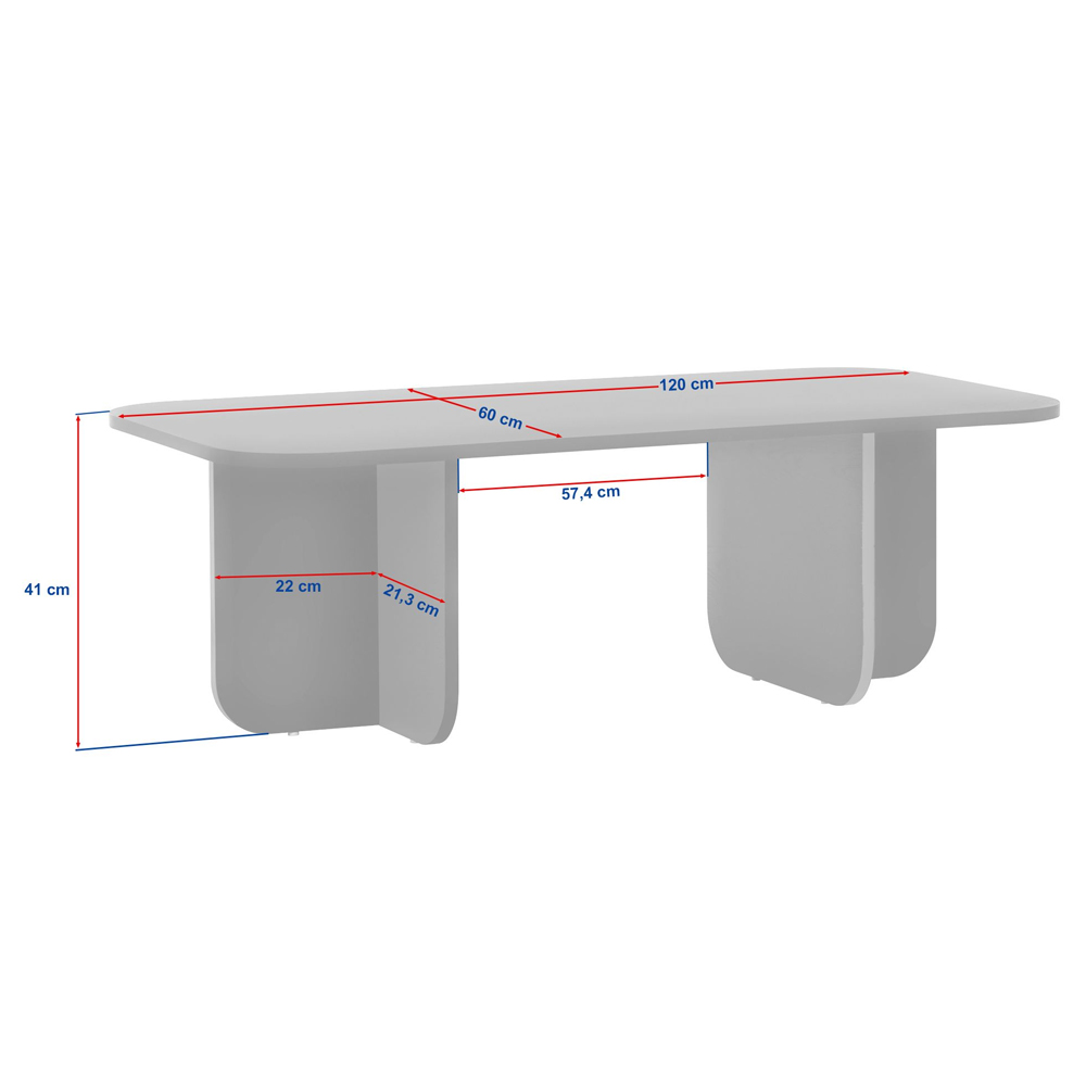 Aerin Wooden Rectangular Coffee Table in Sapphire Oak