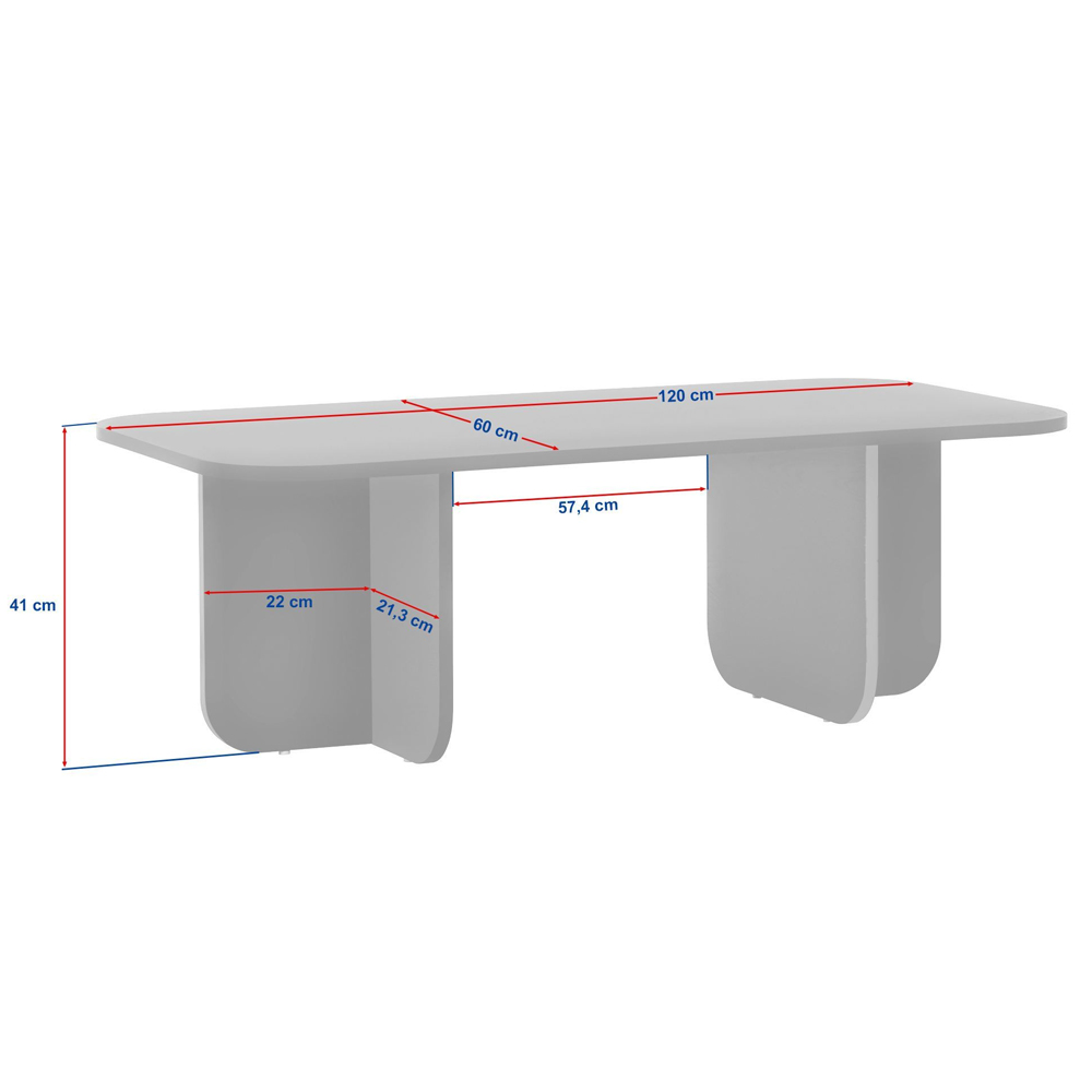 Aerin Wooden Rectangular Coffee Table in Travertine Marble Effect and Walnut