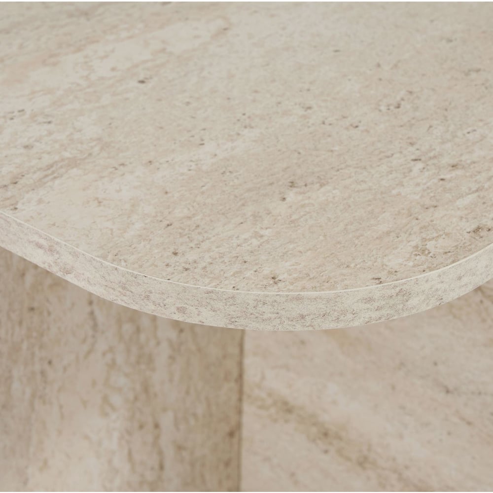 Aerin Wooden Rectangular Coffee Table in Travertine Marble Effect