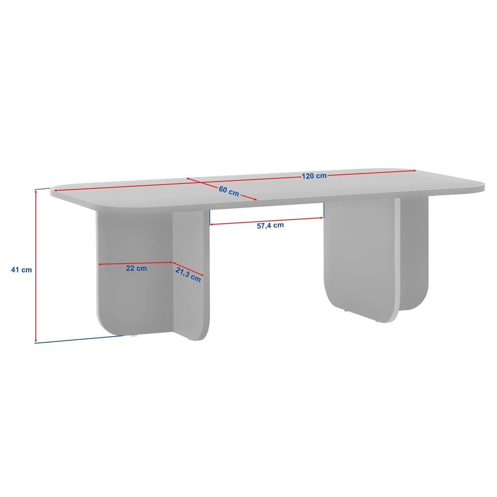 Aerin Wooden Rectangular Coffee Table in Travertine Marble Effect