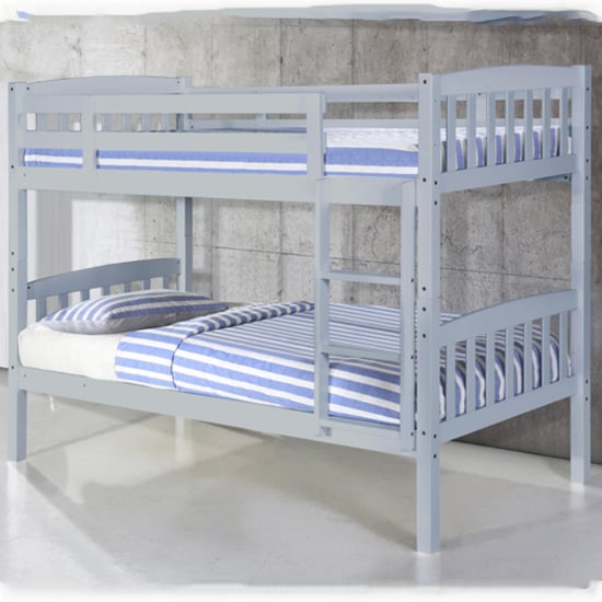 Product photograph of Aeryn Wooden Single Bunk Bed In Grey from Furniture in Fashion