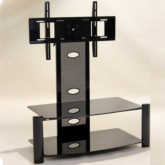 Aethwy Flat Screen Glass TV Stand In Black