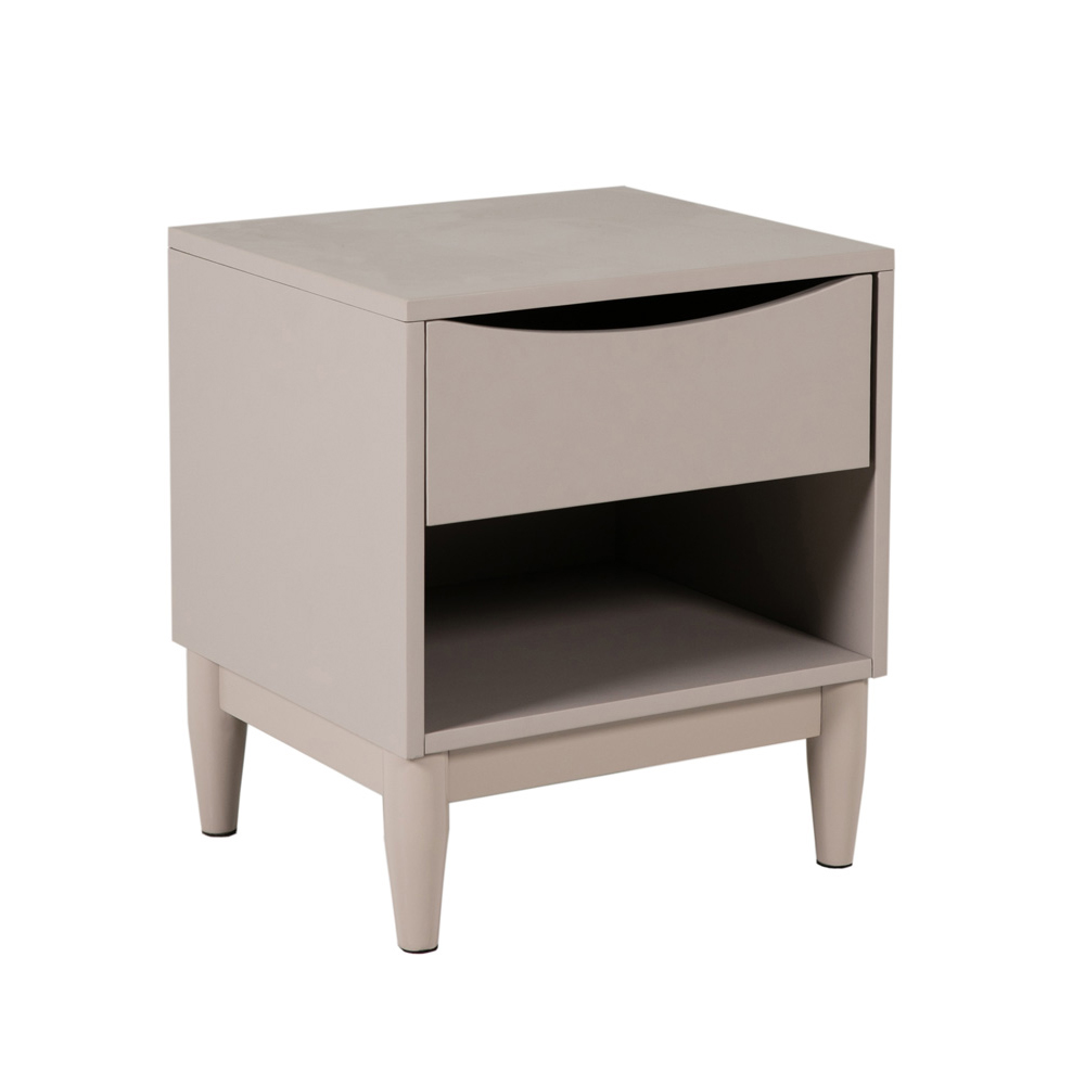 Read more about Afon wooden bedside cabinet with 1 drawer in grey