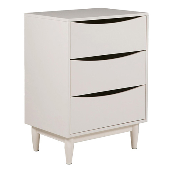 Product photograph of Afon Wooden Chest Of 3 Drawers In White from Furniture in Fashion