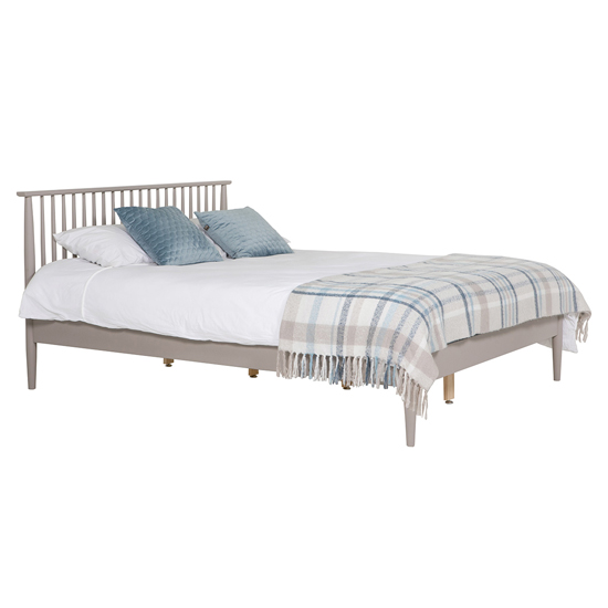 Afon Wooden Double Bed In Grey Furniture in Fashion