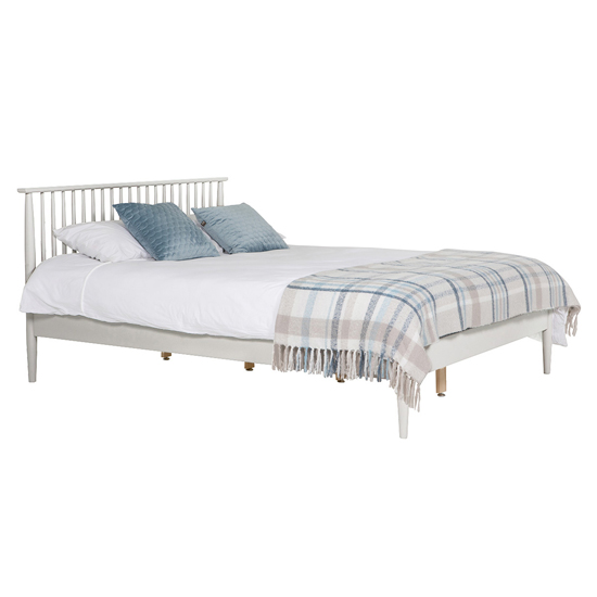 Afon Wooden King Bed In White Furniture in Fashion