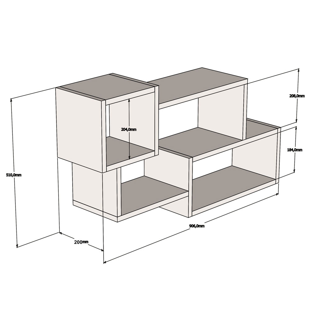 Afro Wooden Wall Shelf in White and Walnut
