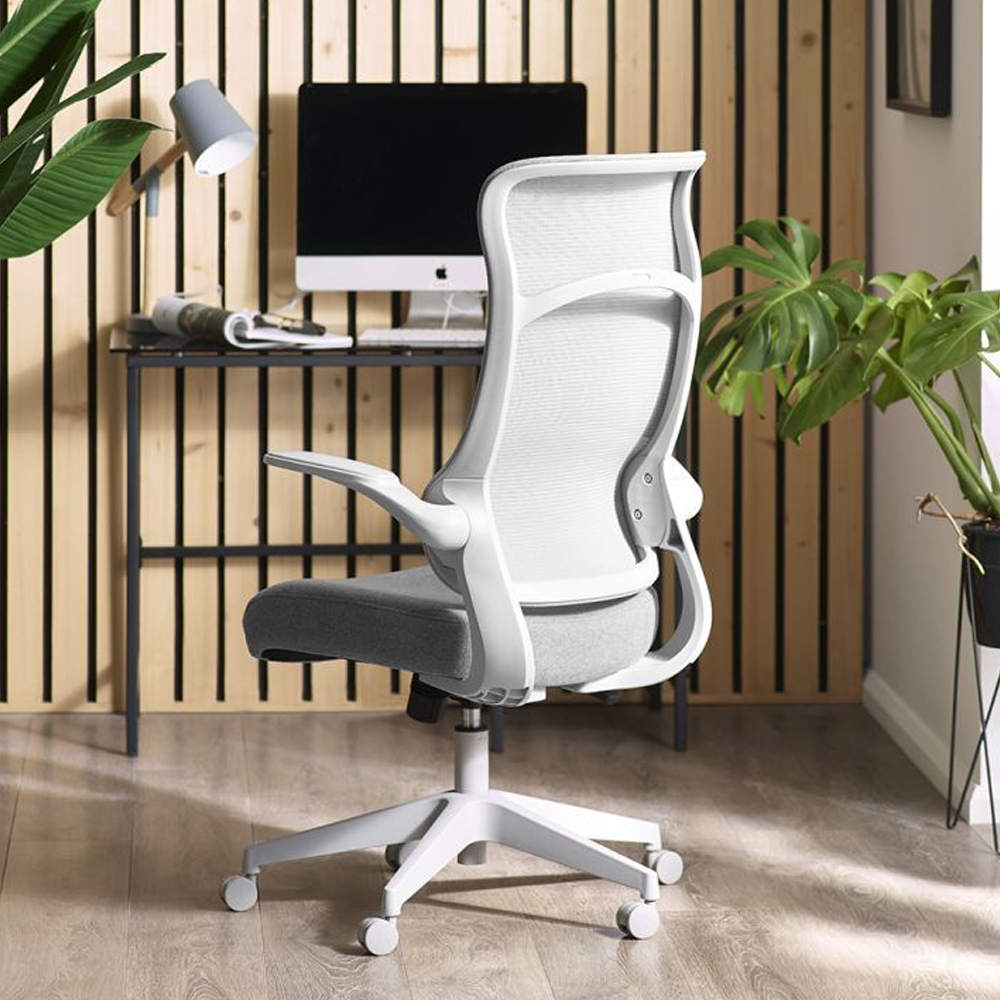Afton Mesh Fabric Home And Office Chair In Grey