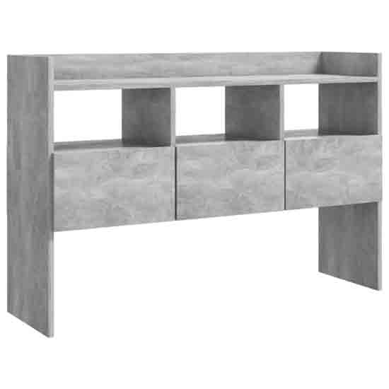 Afton Wooden Console Table With 3 Drawers In Concrete Grey