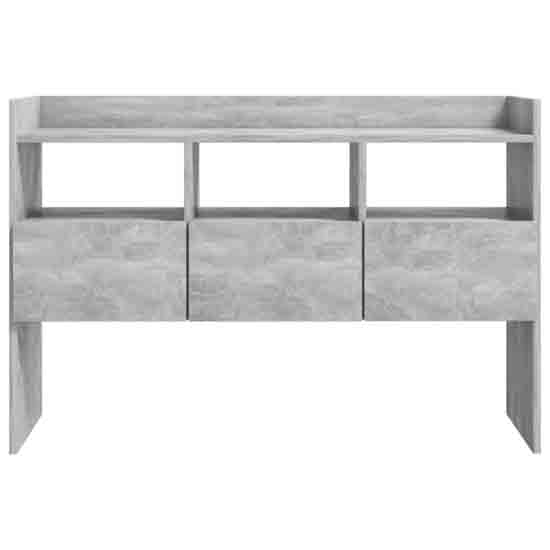 Afton Wooden Console Table With 3 Drawers In Concrete Grey