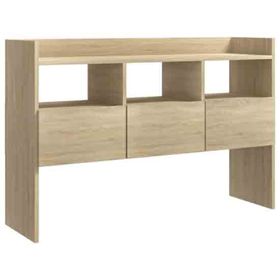 Afton Wooden Console Table With 3 Drawers In Sonoma Oak