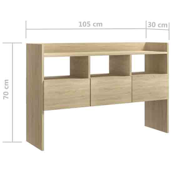 Afton Wooden Console Table With 3 Drawers In Sonoma Oak