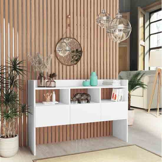 Product photograph of Afton Wooden Sideboard With 3 Drawers In White from Furniture in Fashion