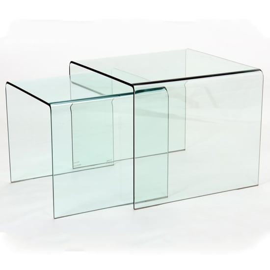 Afya Glass Nest Of 2 Tables In Clear