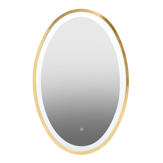 Product photograph of Agadir Oval Illuminated Bathroom Mirror In Gold Frame from Furniture in Fashion