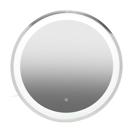 Product photograph of Agadir Round Illuminated Bathroom Mirror In Silver Frame from Furniture in Fashion