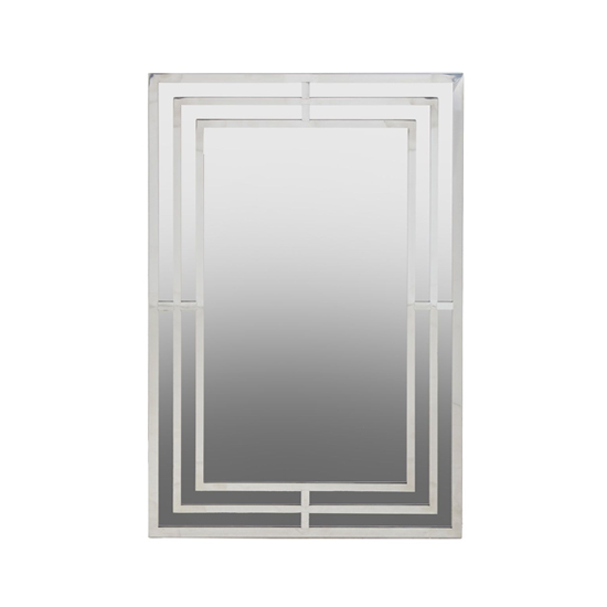 Agadir Rectangular Illuminated Bathroom Mirror In Silver Frame Furniture in Fashion