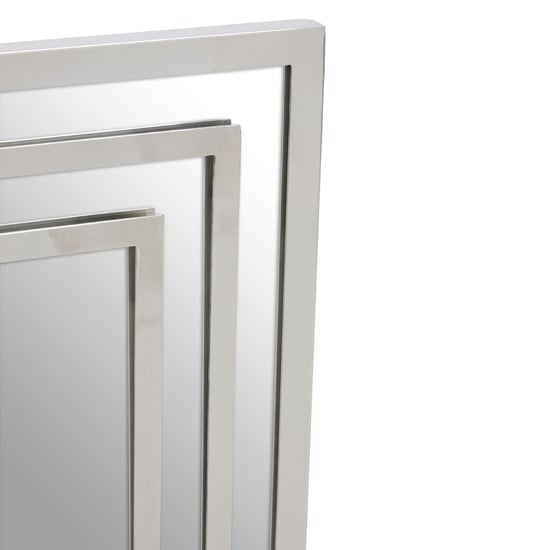 Agadir Rectangular Illuminated Bathroom Mirror In Silver Frame Furniture in Fashion
