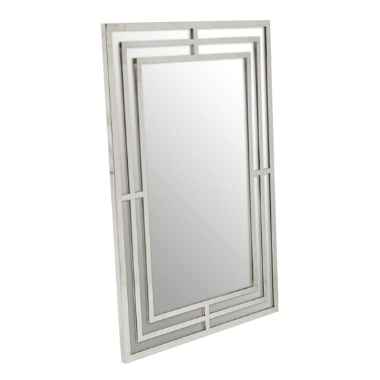 Photo of Agadir rectangular illuminated bathroom mirror in silver frame