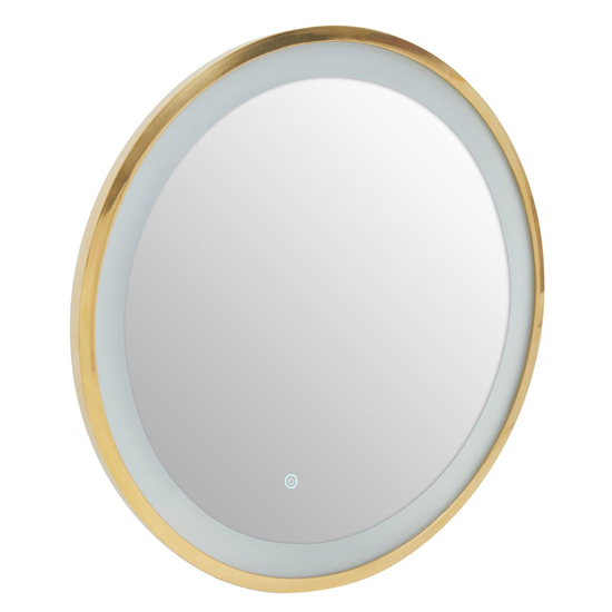 Agadir Round Illuminated Bathroom Mirror In Gold Frame Furniture in Fashion