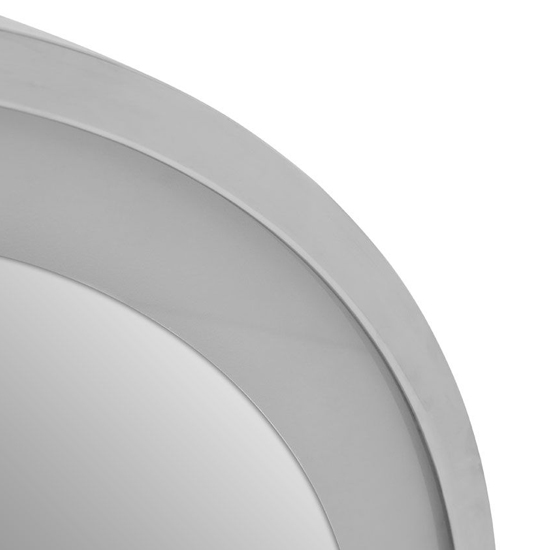 Agadir Round Illuminated Bathroom Mirror In Silver Frame