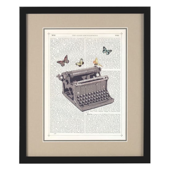 Read more about Agatiyo framed typewriter wall art in multi coloured