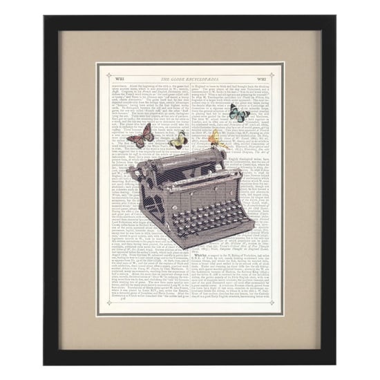 Agatiyo Framed Typewriter Wall Art In Multi Coloured