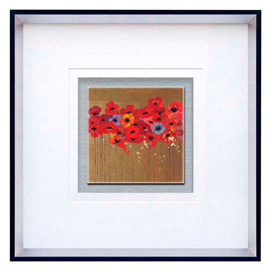 Agatiyo Poppies Two Square Framed Wall Art In Multi Coloured