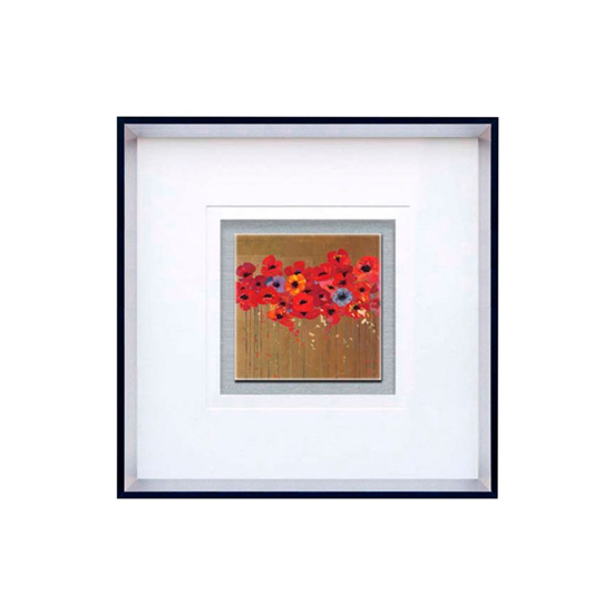 Agatiyo Poppies Two Square Wall Art Frame In Multicolor