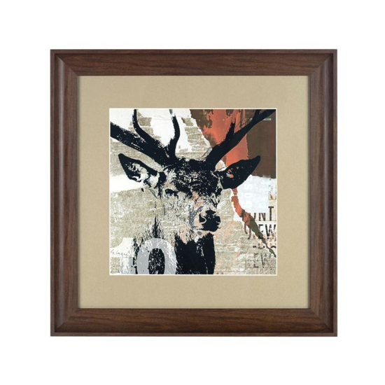 Agatiyo Stag Head Wall Art Frame In Multicolor