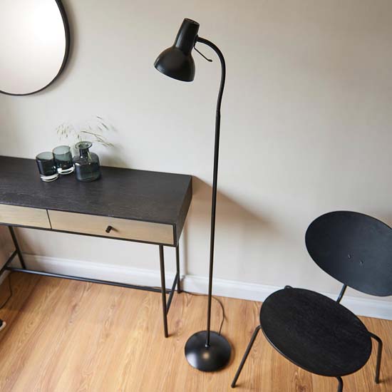 Agen Metal Task Floor Lamp In Matt Black