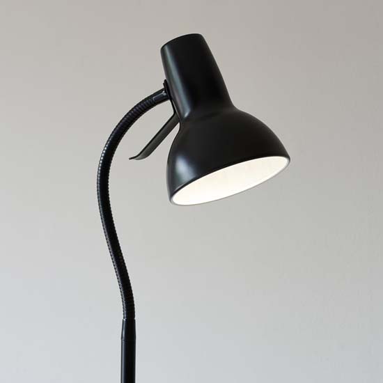 Agen Metal Task Floor Lamp In Matt Black