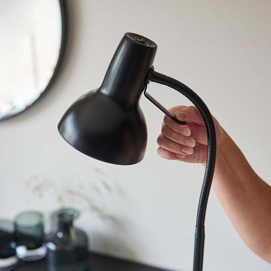 Agen Metal Task Floor Lamp In Matt Black