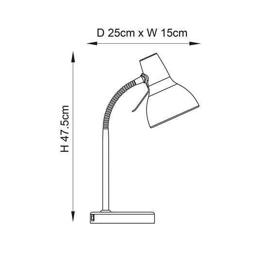 Agen Metal Task Table Lamp With USB In Antique Brass