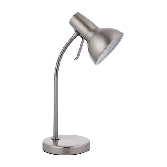 Agen Metal Task Table Lamp With USB In Satin Nickel