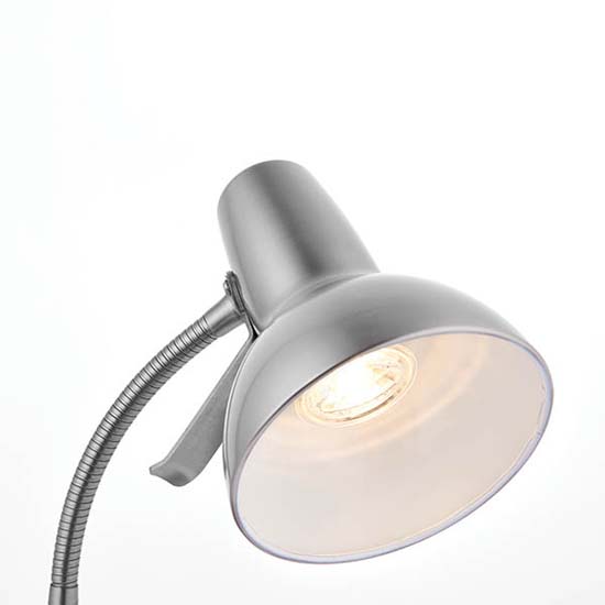 Agen Metal Task Table Lamp With USB In Satin Nickel