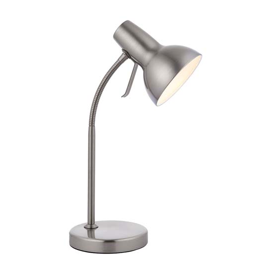 Product photograph of Agen Metal Task Table Lamp With Usb In Satin Nickel from Furniture in Fashion