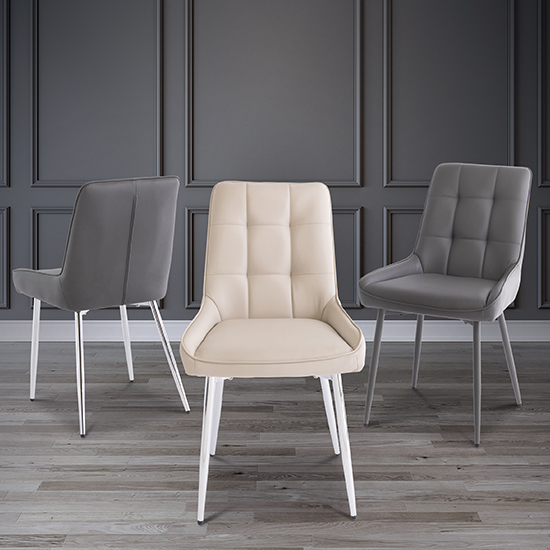 Aggie Faux Leather Dining Chair In Stone_4