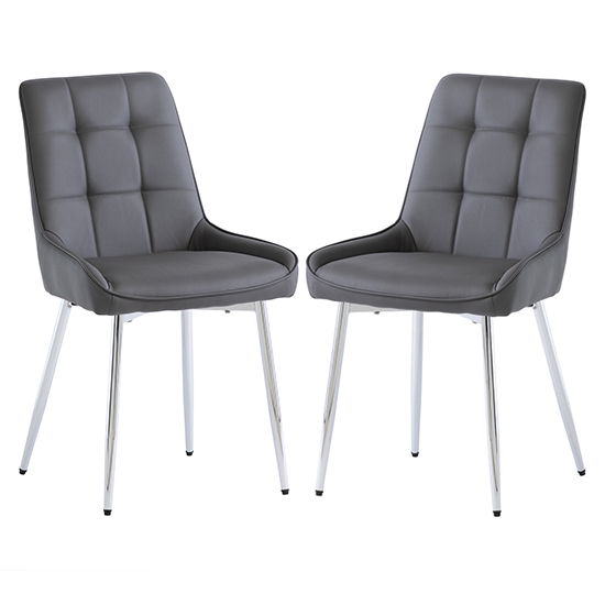Aggie Grey Faux Leather Dining Chairs In Pair_1