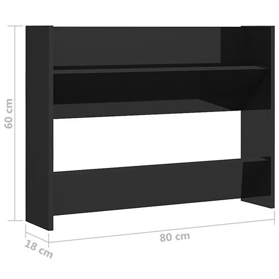 Agim High Gloss Shoe Storage Rack With 2 Shelves In Black_4