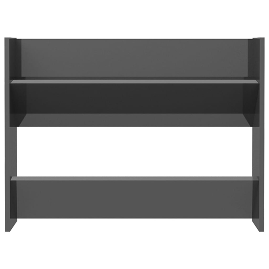 Agim High Gloss Shoe Storage Rack With 2 Shelves In Grey Furniture in