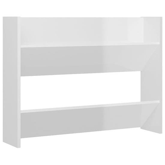 Agim High Gloss Shoe Storage Rack With 2 Shelves In White_2