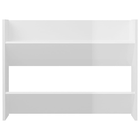 Agim High Gloss Shoe Storage Rack With 2 Shelves In White_3