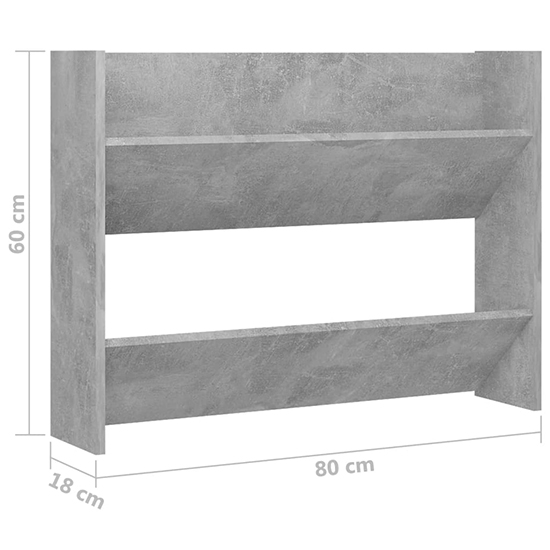 Agim Wooden Shoe Storage Rack With 2 Shelves In Concrete Effect_4