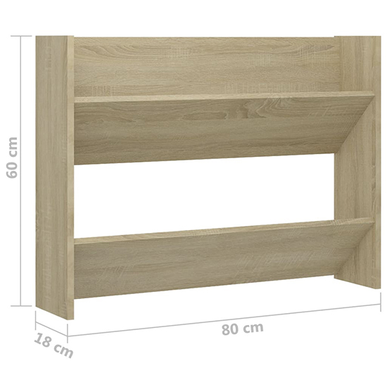 Agim Wooden Shoe Storage Rack With 2 Shelves In Sonoma Oak