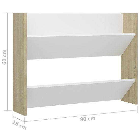 Agim Wooden Shoe Storage Rack With 2 Shelves In White Oak_4