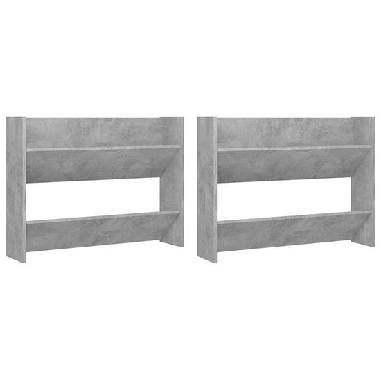 Agim Wooden Shoe Storage Rack With 4 Shelves In Concrete Effect
