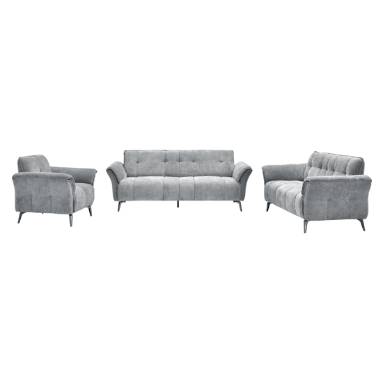 Agios Fabric 1 Seater Sofa In Grey With Black Chromed Legs